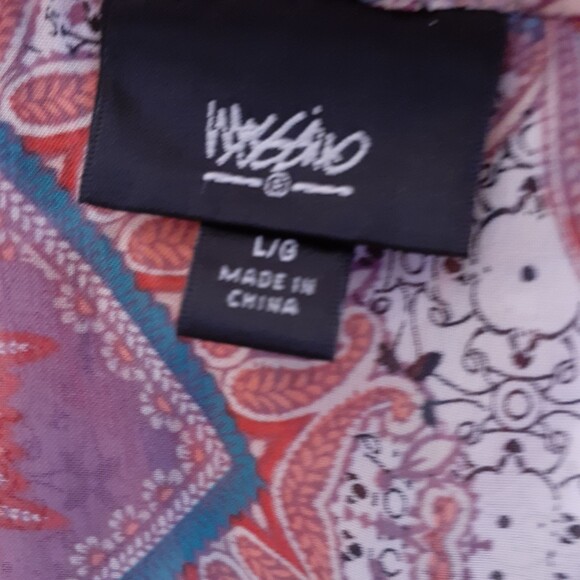 Mossimo pink Paisley print shear shirt top l blouse career office blouse large - Picture 2 of 5